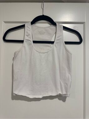 White Racerback Workout Tank Top Athletic Gym Size S